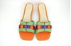 Slipper Sandals with Low Heel - orange, green, lilac/purple view 3