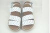 Luxury Leather Raffia Look Sandals - white silver view 3