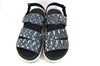 Comfortable Leather Raffia Look Sandals - black silver view 3