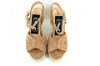 Platform Wedge Heel Sandals with Strap - beige view 3