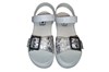 Sandals jadjustable straps -silver/white leather view 3