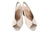 Peeptoe Slingback with blockheel - cream whith leather view 3