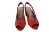 Peeptoe Slingback with blockheel -red leather view 3