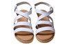 Espadrilles sandals wedge heeled and leather straps - white view 3