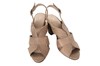 Sandals with high blockheel - taupe leather view 3