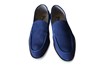 Loafer with white sole - blue suede view 3