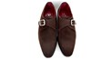 Monk Strap Shoes - brown suede view 3
