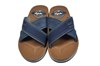 Mens leather slippers - blue view 3