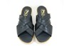 Leather Cross Strap Slippers Gents - black view 3