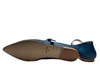 Pointed nose ballerina with strap -blue leather view 4