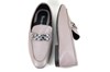 Flat Leather Loafers with Chain Detail - soft lila view 4