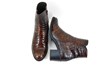 Croco Leather Ankle Boots Brown Black view 4