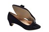 Black suede pumps with bow view 4