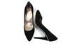 Pointed black suede heels view 4