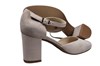 Pumps with block heel and strap - Beige suede view 4