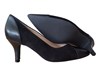 Elegant pump with leather and suede combination -black view 4