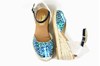 Espadrille Wedge Heels - blue green turquoise view 4