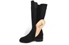 Comfortable Flat Heeled Long Boots - black suede view 4