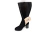 Block Heel Long Boots with Profile Sole - black view 4