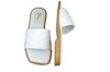 Flat White Leather Slippers Square Nose view 4