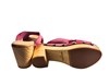 Mule wooden sool and leather cross strap -pink- view 4