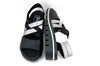 Comfortable Elastic Leather Sandals - black white antracite view 4