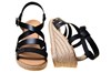 Espadrilles sandals with Wedge Heels and cross straps - black view 4