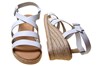Espadrilles sandals wedge heeled and leather straps - white view 4