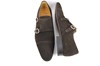 Men's shoes with double buckle - brown suede view 4