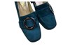 Loafer with block heel - petrol green suede view 5