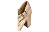 Pumps with block heel and strap - Beige suede view 5