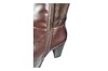 Pointed elastic leather boots - Brown view 5