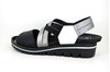 Comfortable Elastic Leather Sandals - black white antracite view 5