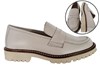 Trendy leather loafers - white view 6