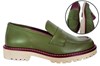 Trendy leather slip-on sandals - green leather view 6