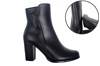 Tough ankle boot with high block heel - black leather view 6