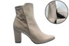 Ankle boots, pointed toe and thick high heel -grey/beige view 6