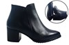 Ankle boot blockheel and pointed toe - black leather view 6