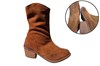 Cowboy Boots with Heel and Zipper - brown suede view 6