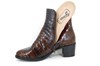 Croco Leather Ankle Boots Brown Black view 6