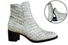 Unique croco-look ankle boots - white/grey view 6