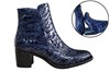 Unique croco-look ankle boots - blue/black view 6