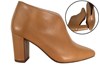 Ankle-high pump with block heel - brown leather view 6