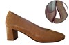 Comfortable pumps with subtle print - brown suede view 6