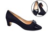 Black suede pumps with bow view 6