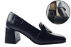 Loafer with blockheels - black leather view 6