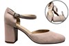 Pumps with block heel and strap - Beige suede view 6