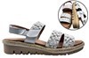 Luxury Leather Raffia Look Sandals - white silver view 6