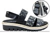 Comfortable Leather Raffia Look Sandals - black silver view 6