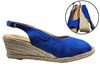 Peeptoe Espadrilles Sandals Wedges - blue view 6